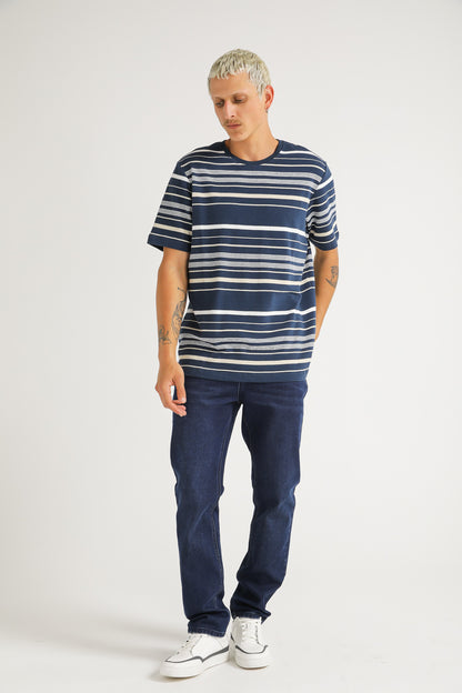 Striped Crew Neck T Shirt