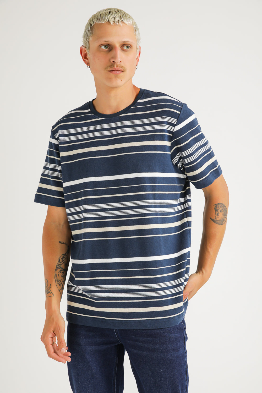 Striped Crew Neck T Shirt