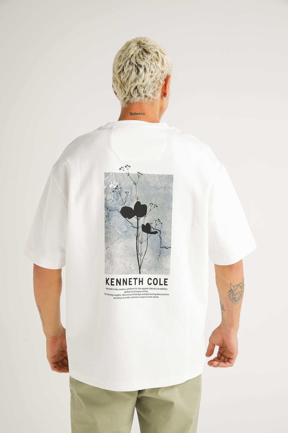 Oversized T Shirt with Floral Print