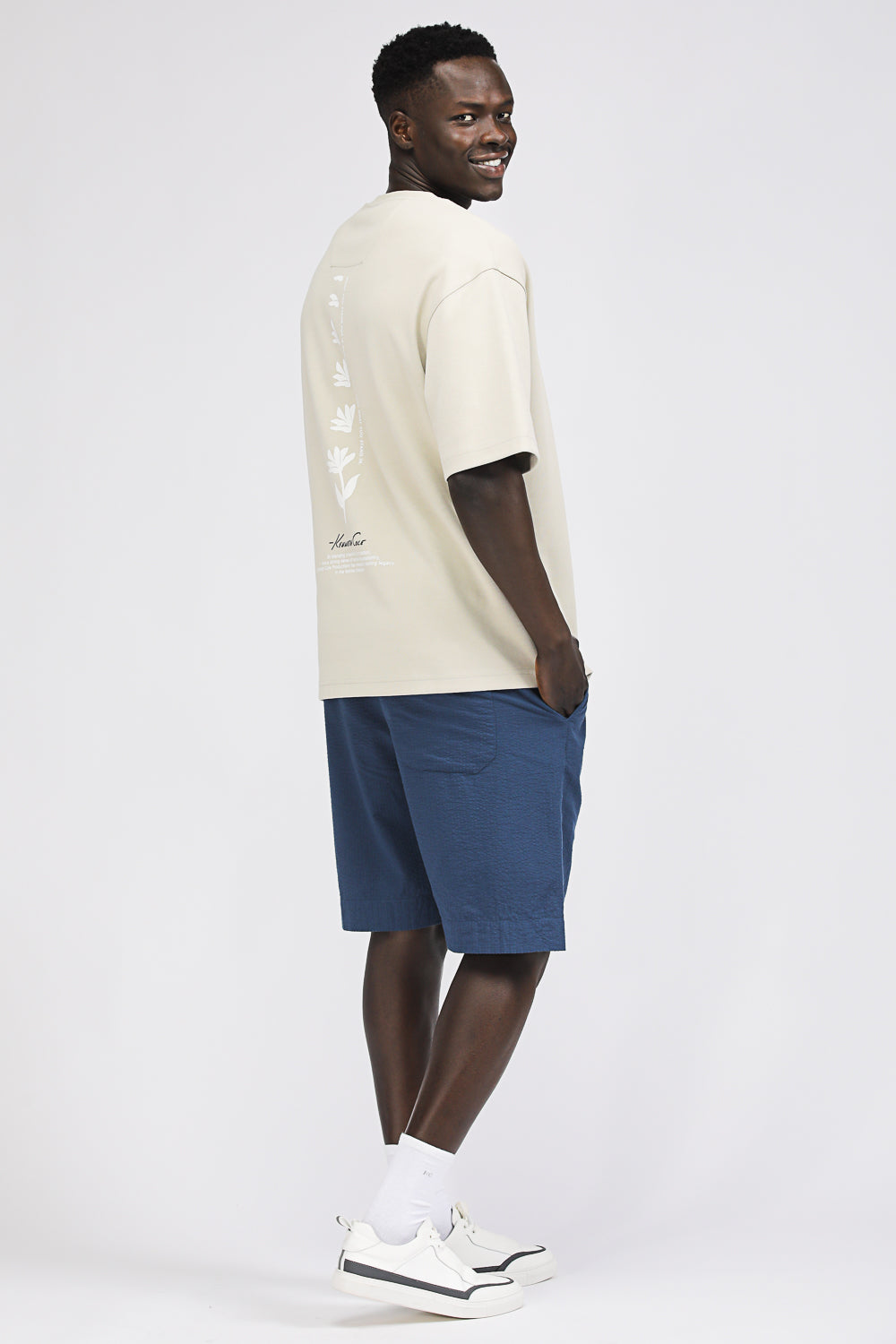 Oversized T Shirt with Floral Print