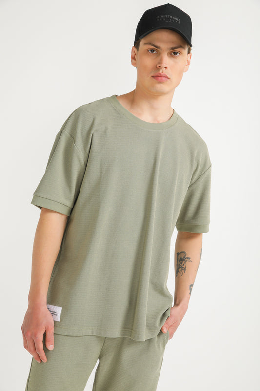 Oversized Jacquard Rib T Shirt