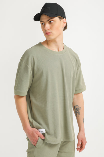 Oversized Jacquard Rib T Shirt