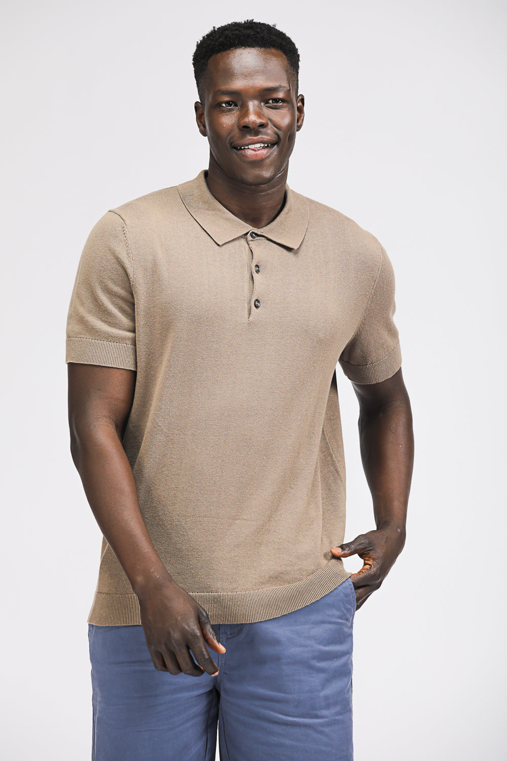 Cotton Knit Polo Shirt