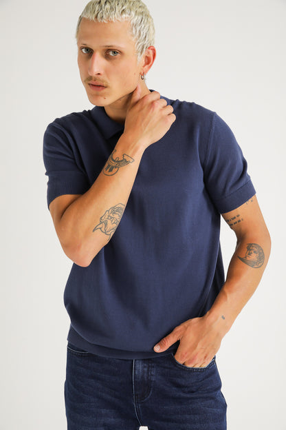Cotton Knit Polo Shirt