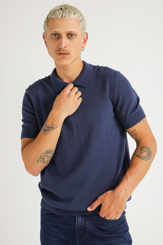 Cotton Knit Polo Shirt