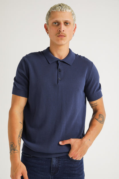 Cotton Knit Polo Shirt