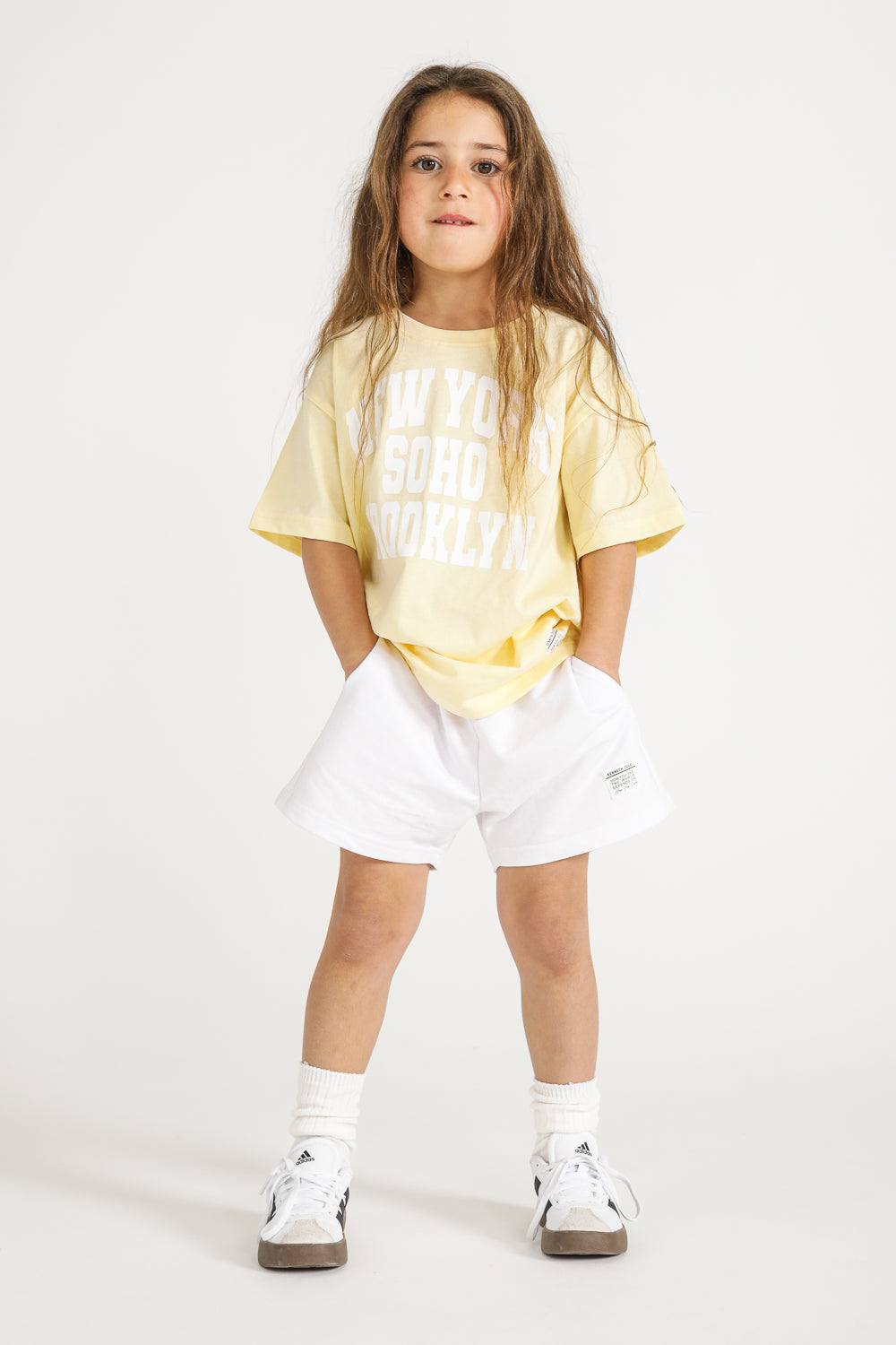 Drawstring Shorts with Logo Label