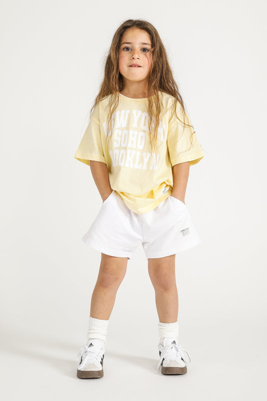 Drawstring Shorts with Logo Label
