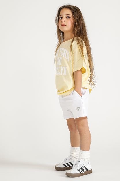 Drawstring Shorts with Logo Label
