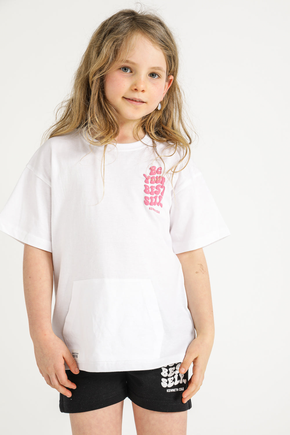 Graphic Print T-Shirt with Kangaroo Pocket Detail
