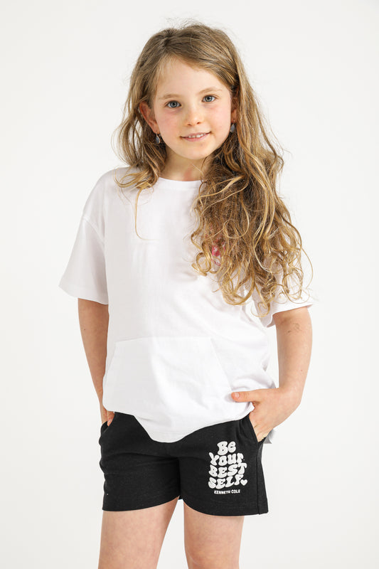 Drawstring Shorts with Side Print