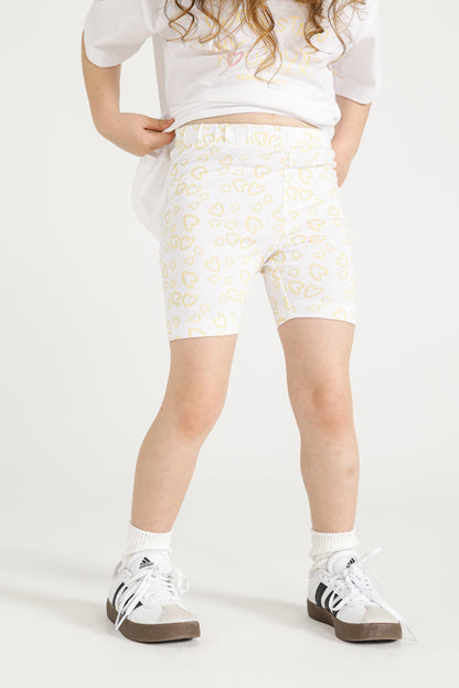 Heart Print Short Leggings