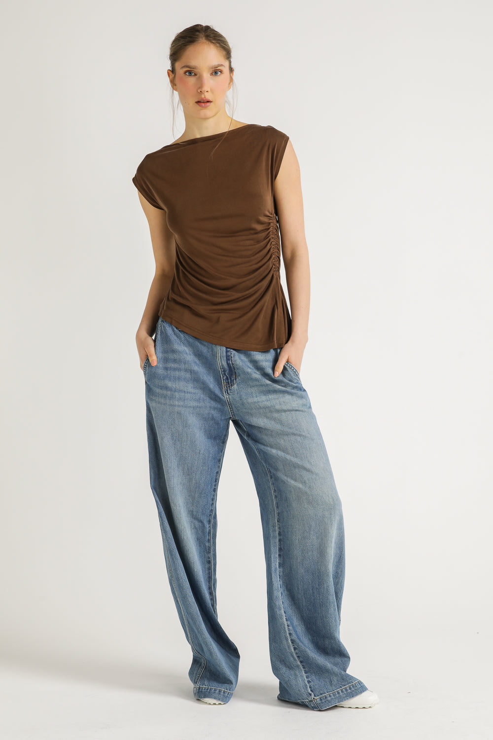 Asymmetric Ruched Top