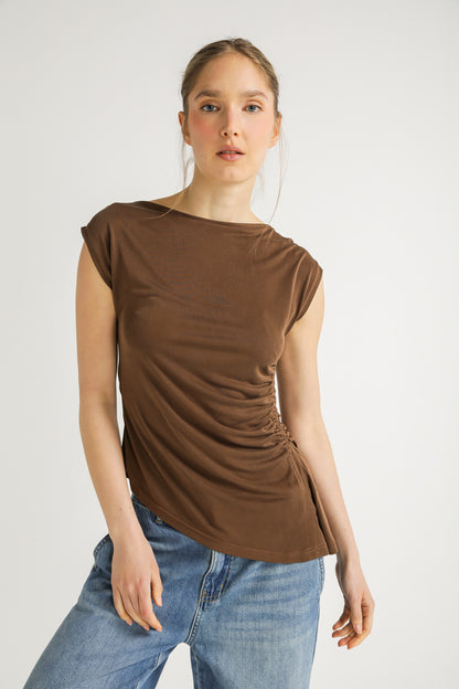 Asymmetric Ruched Top