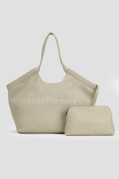 Canvas Tote Bag & Pouch Set