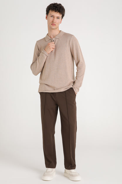 Long Sleeve Knit Polo