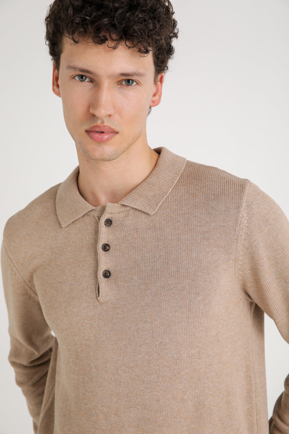 Long Sleeve Knit Polo