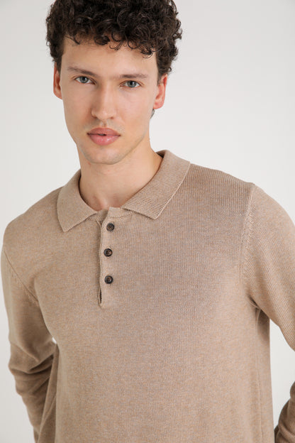 Long Sleeve Knit Polo