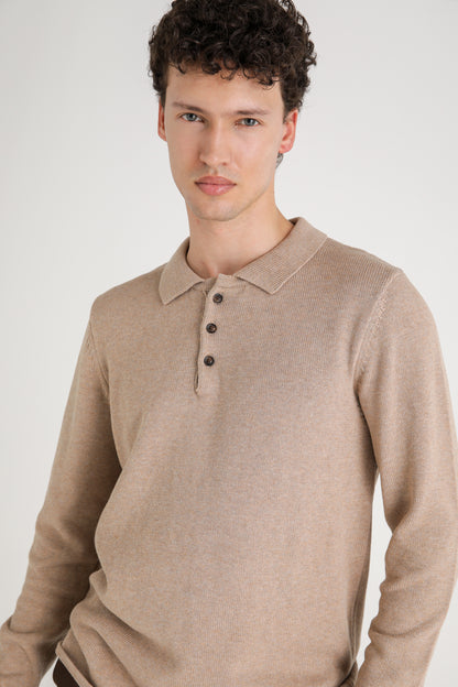 Long Sleeve Knit Polo