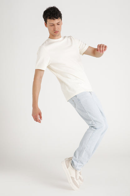Straight Leg Cotton Jeans