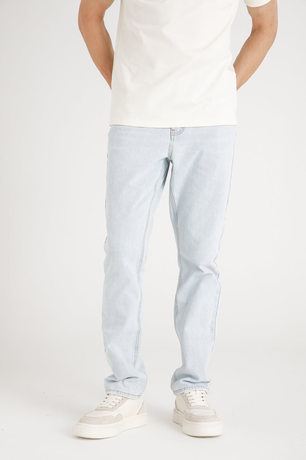 Straight Leg Cotton Jeans