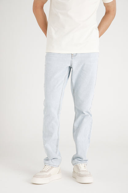 Straight Leg Cotton Jeans