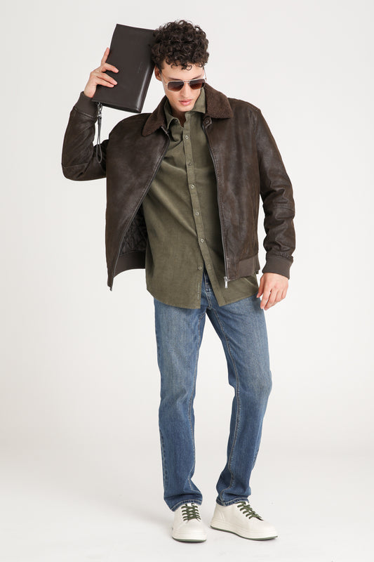 Faux Fur Collar Jacket