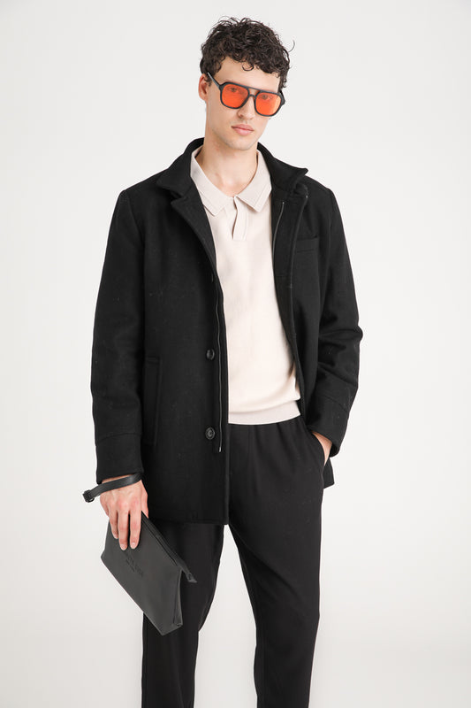 Zip Front Wool Jacket