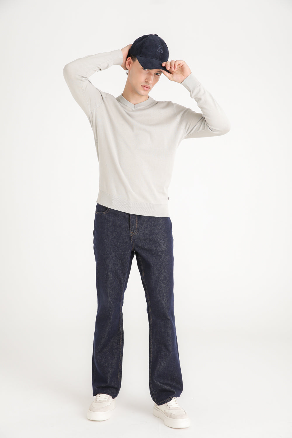 Cotton V Neck Sweater