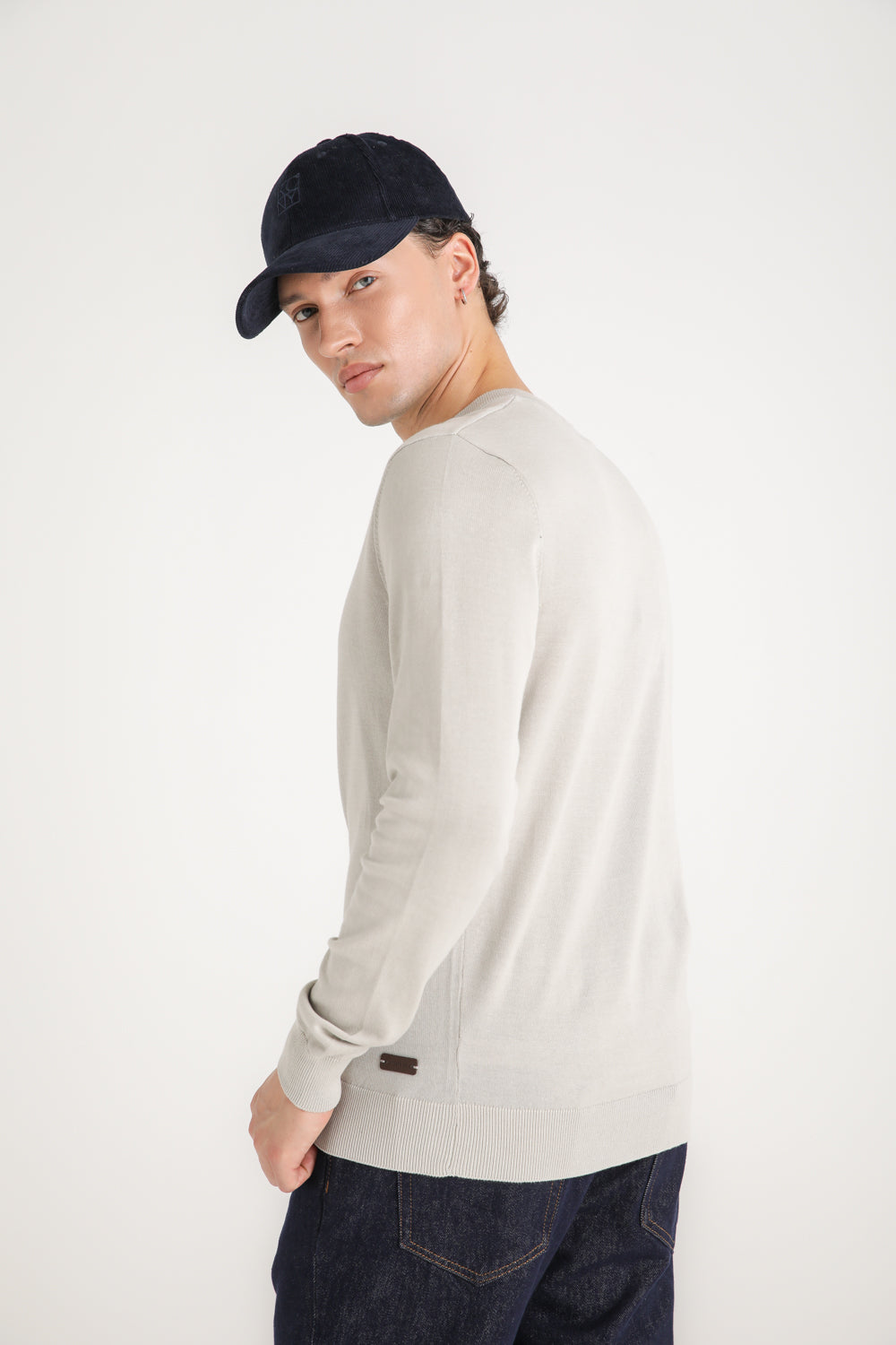 Cotton V Neck Sweater