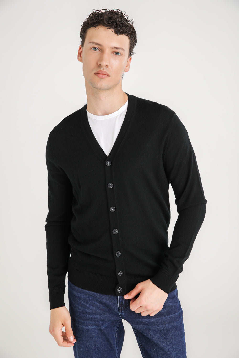 V Neck Knit Cardigan