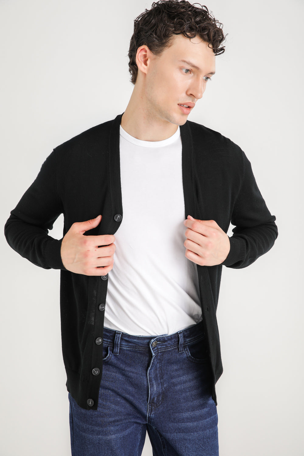 V Neck Knit Cardigan