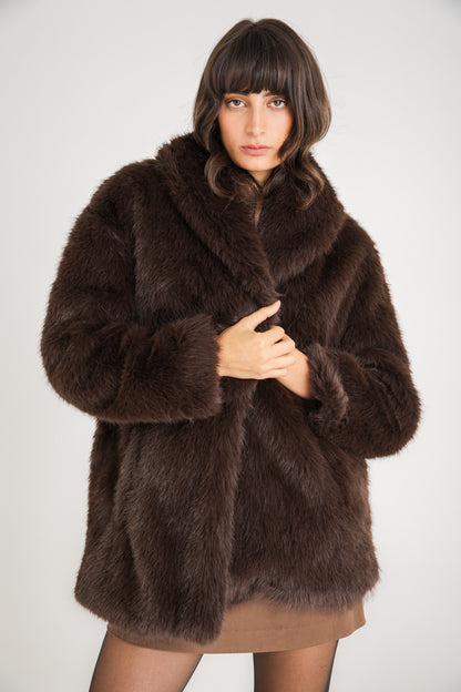 Faux Fur Belted Coat