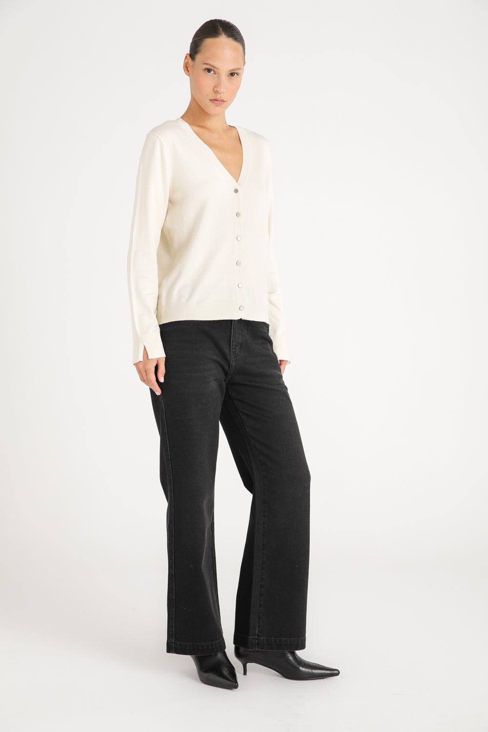 V Neck Knit Cardigan