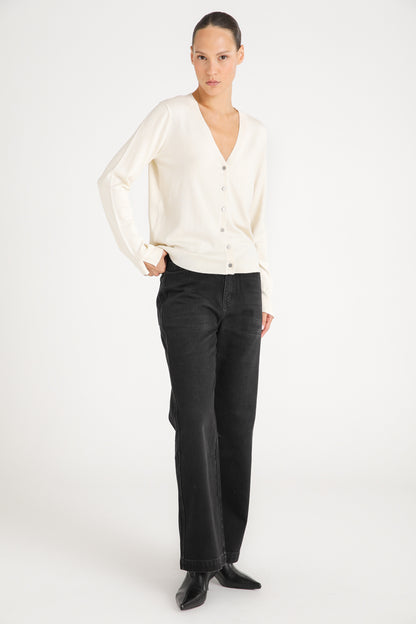 V Neck Knit Cardigan
