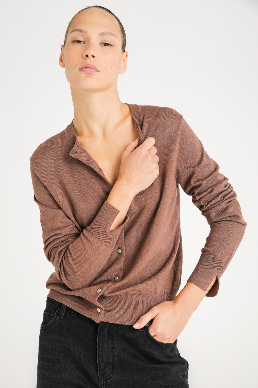 V Neck Knit Cardigan