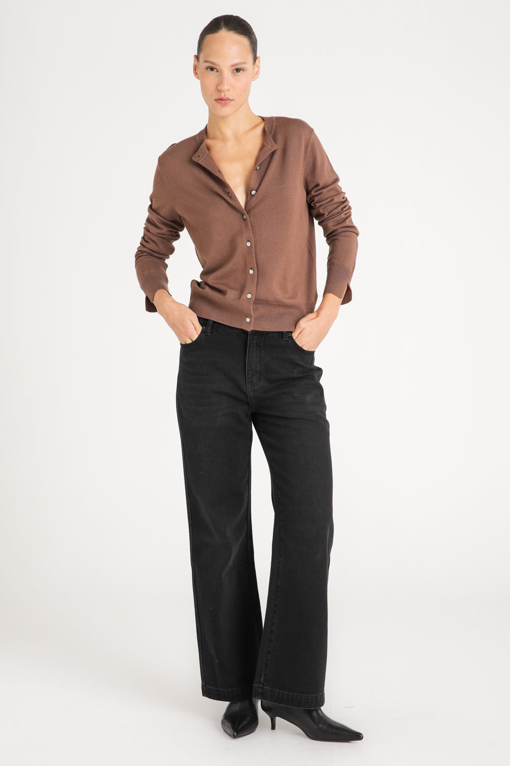 V Neck Knit Cardigan