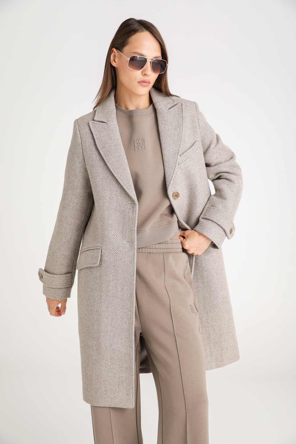 Long Chevron Coat