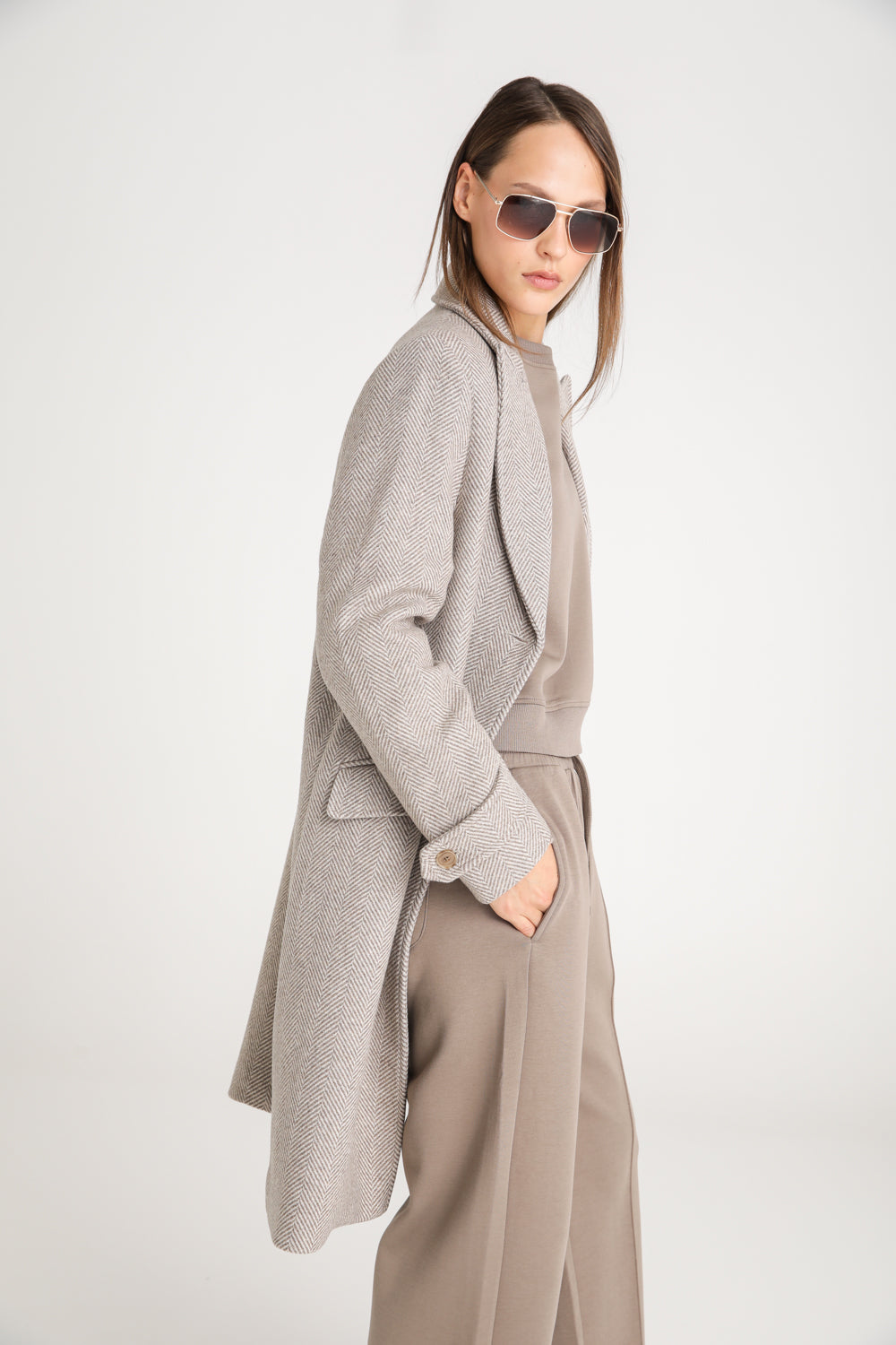 Long Chevron Coat