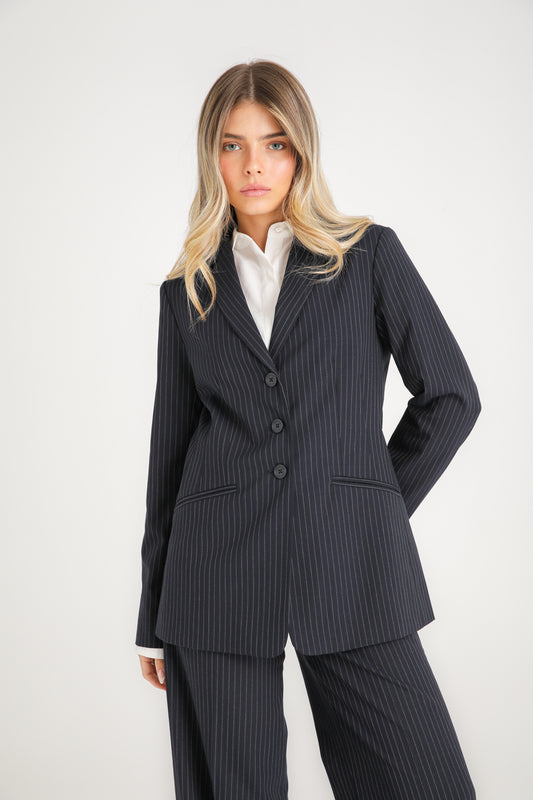 Oversized Pinstripe Blazer