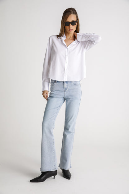 Cropped Button Down Shirt