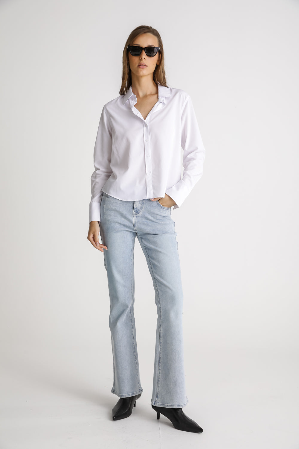 Cropped Button Down Shirt