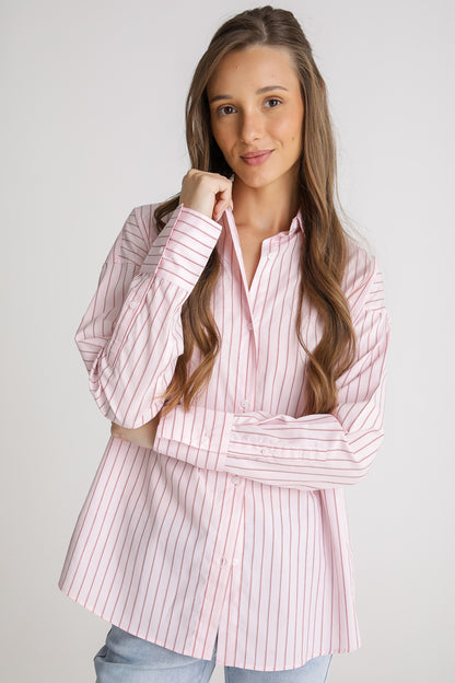Oversized Pinstripe Cotton Shirt