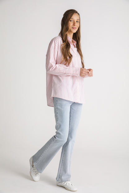 Oversized Pinstripe Cotton Shirt