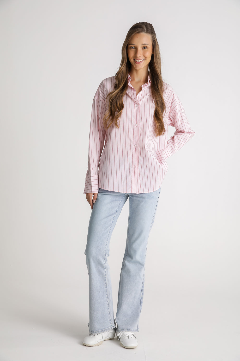 Oversized Pinstripe Cotton Shirt