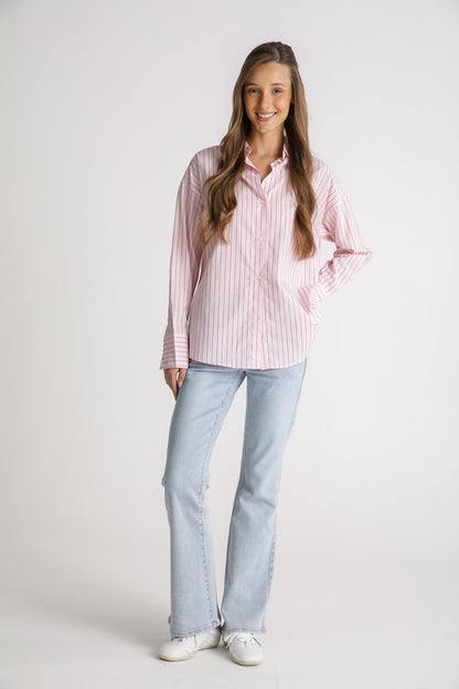 Oversized Pinstripe Cotton Shirt