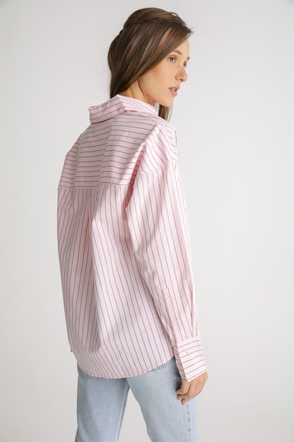 Oversized Pinstripe Cotton Shirt