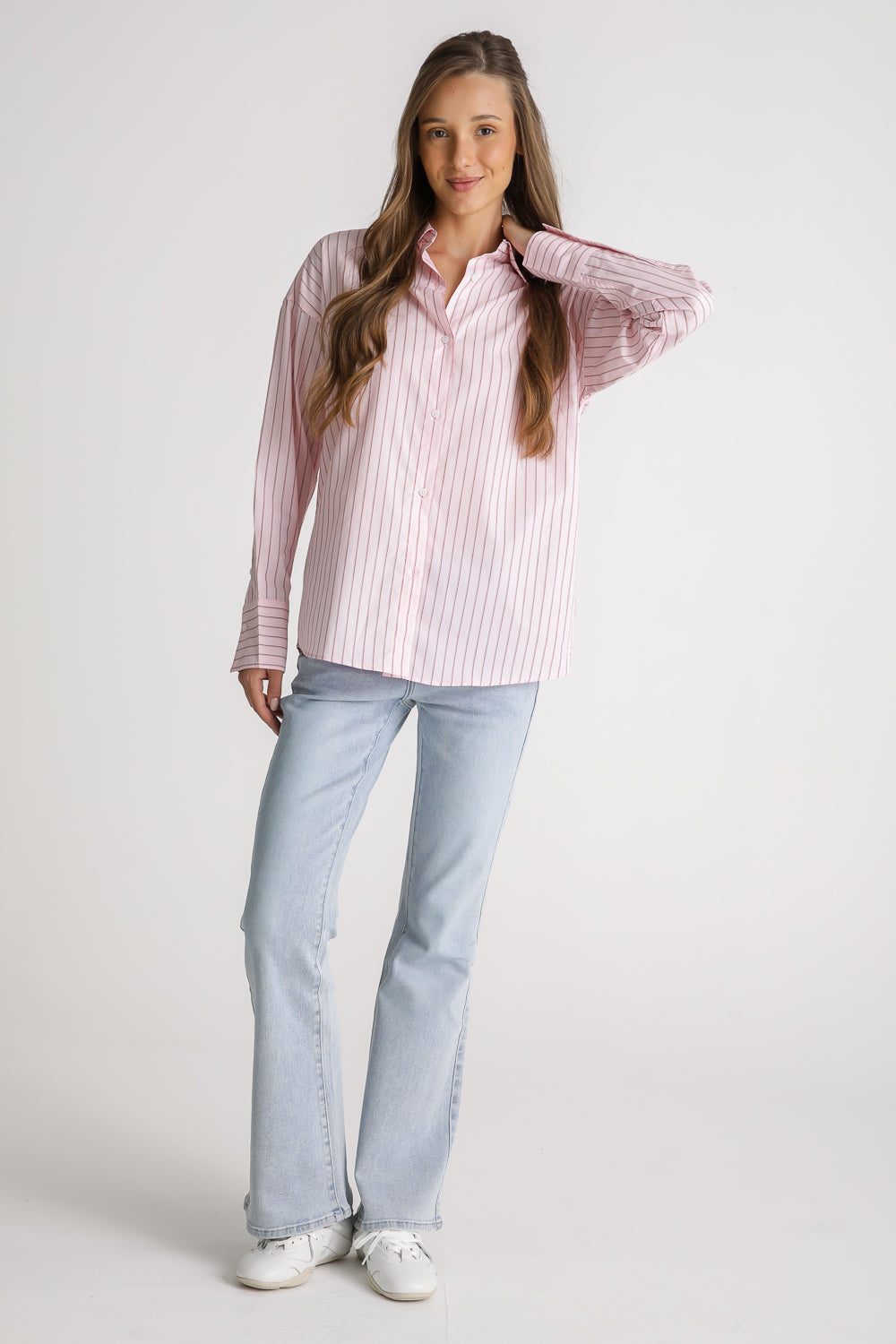 Oversized Pinstripe Cotton Shirt