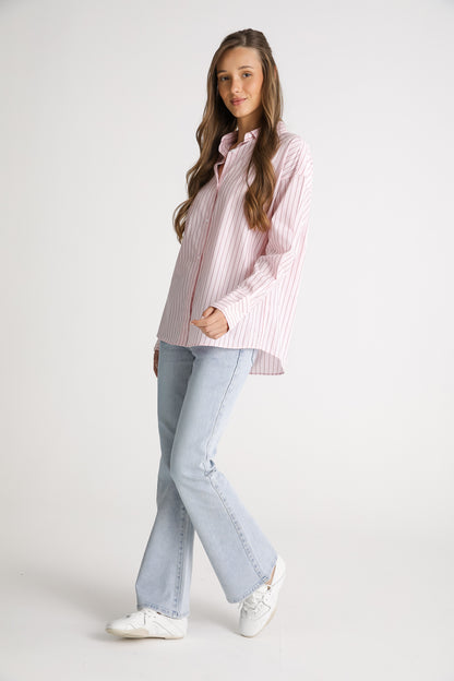 Oversized Pinstripe Cotton Shirt