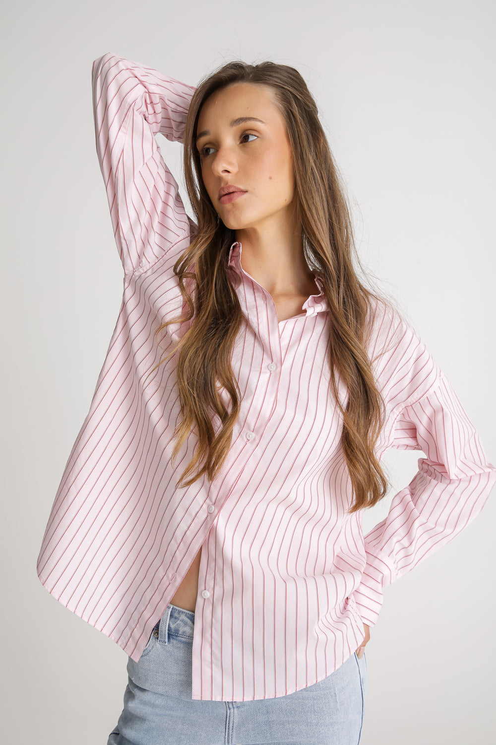 Oversized Pinstripe Cotton Shirt